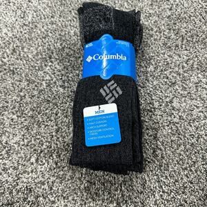4 Pairs Men's Columbia Cotton Blend Moisture Control Crew Black Socks, Size 6-12